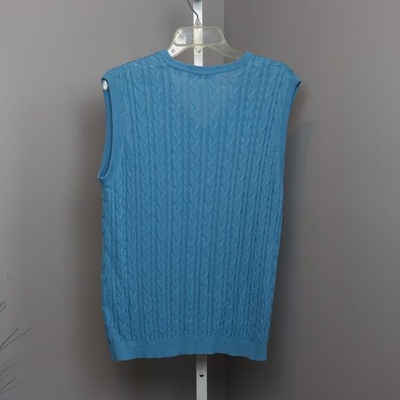 Royal St. George’s Collection Light Blue Cable Knit Golf Vest XL - Picture 2 of 4